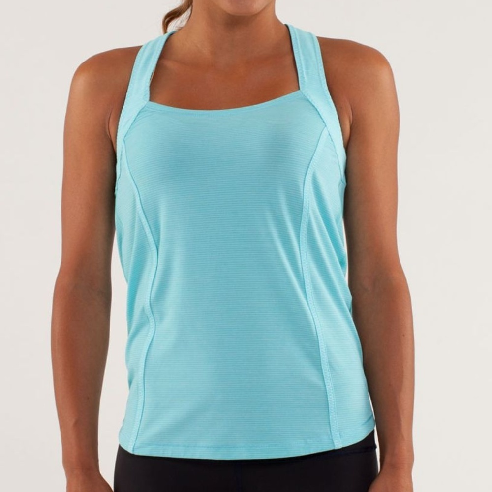 Lululemon women 4 Run Team‎ Spirit shelfless tank Tonka athletic gym yoga